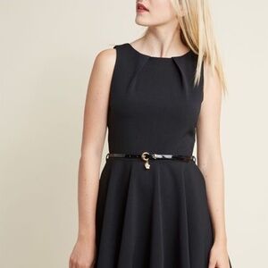 ModCloth Black Closet London Dress w/ Belt, Sz 4